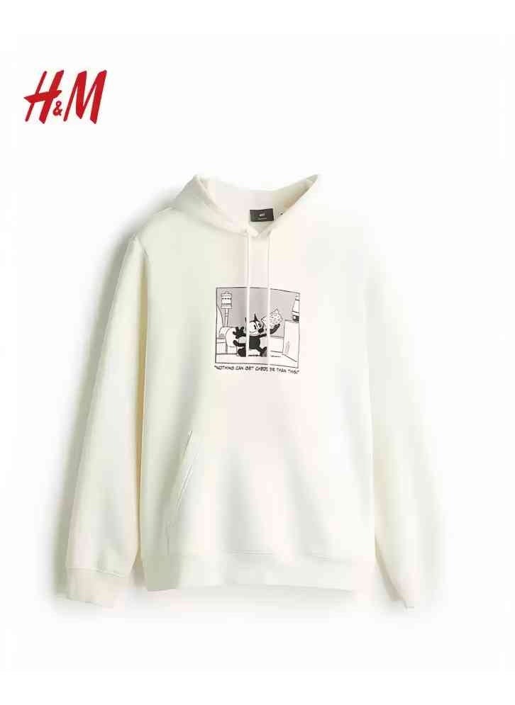 H and M - HM New Casual And Fashionable Loose Printed Hoodie - Image 1
