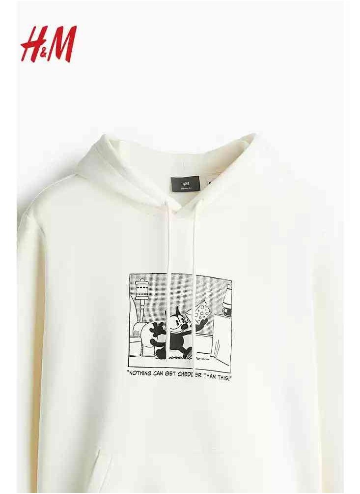 H and M - HM New Casual And Fashionable Loose Printed Hoodie - Image 1