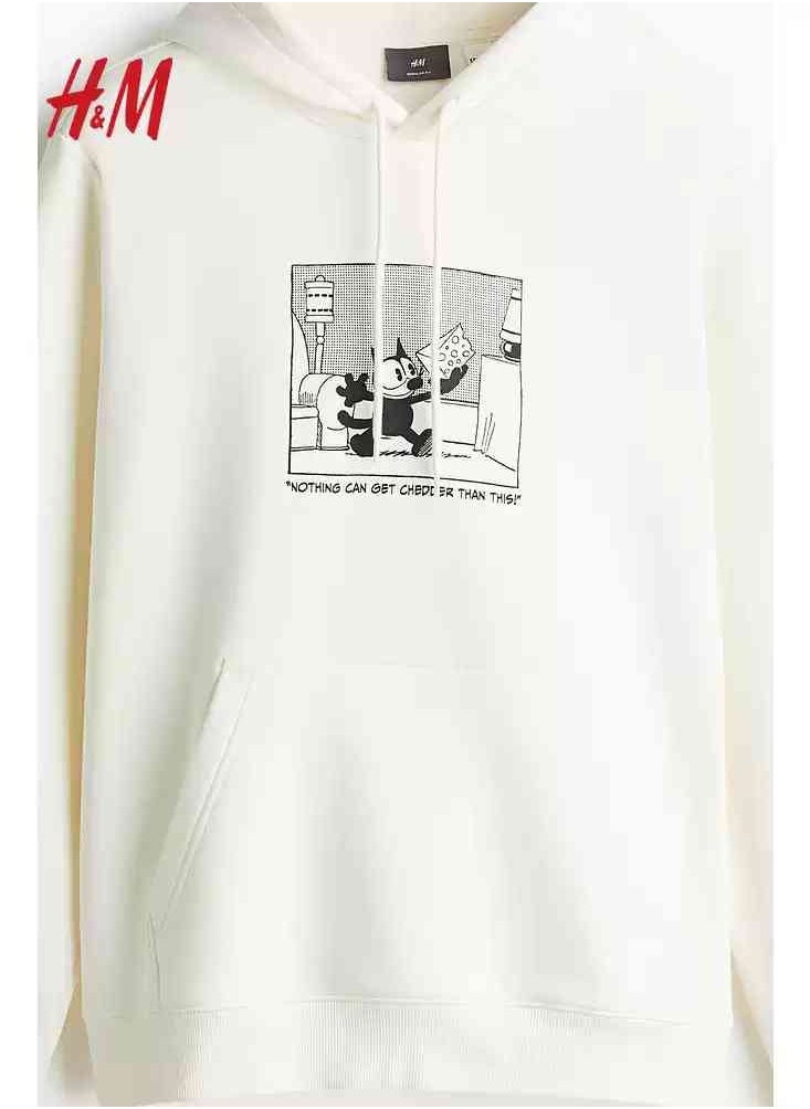 H and M - HM New Casual And Fashionable Loose Printed Hoodie - Image 1