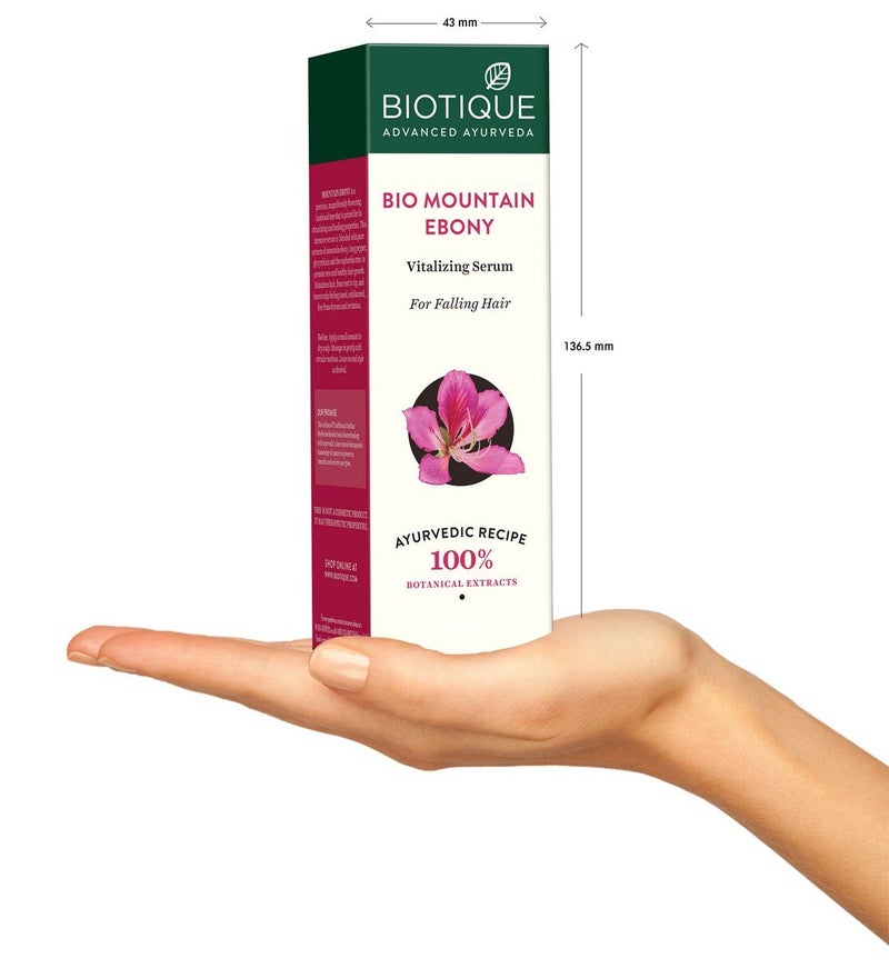 Biotique Mountain Ebony Vitalizing Serum Prevents Hair Fall Soothes Scalp Promotes Hair Growth 100 Botanical Extracts Suitable for All Skin Types 120ml Pack of 2 - Image 2