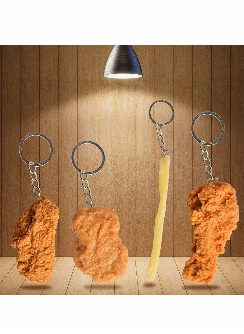Generic - Artificial Food Keychain, Fried Chicken Fake Food Keychain Funny Gifts Backpack Car Accessories Car Charm Key Ring Toy Prank Stuff School Bag Accessory - Image 1