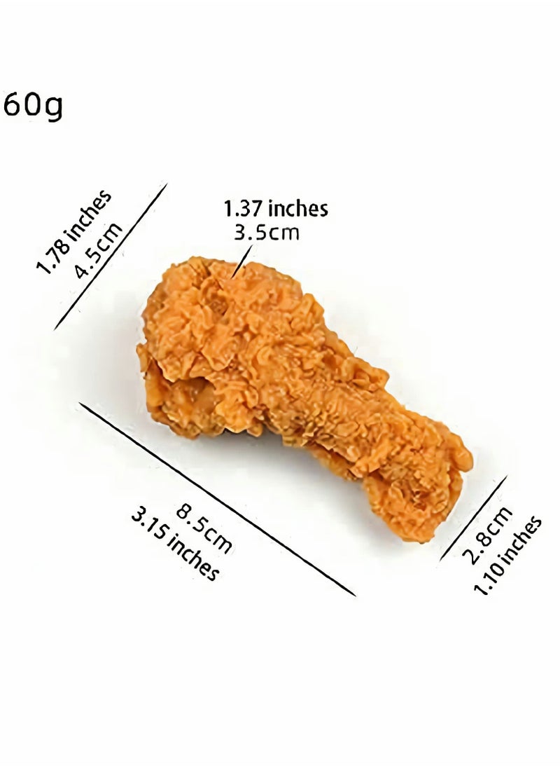 Generic - Artificial Food Keychain, Fried Chicken Fake Food Keychain Funny Gifts Backpack Car Accessories Car Charm Key Ring Toy Prank Stuff School Bag Accessory - Image 1