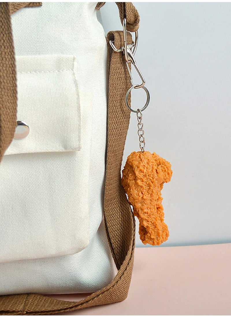 Generic - Artificial Food Keychain, Fried Chicken Fake Food Keychain Funny Gifts Backpack Car Accessories Car Charm Key Ring Toy Prank Stuff School Bag Accessory - Image 1