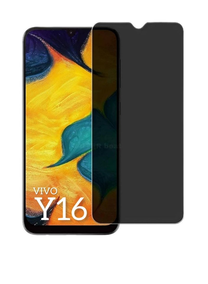 أوريجنال واقي شاشة الخصوصية لهاتف VIVO Y16 - زجاج مقسّى مضاد للكهرباء الساكنة مع خصوصية ESD، صلابة 9H، مضاد للتجسس، مقاوم للغبار، ملمس فائق النعومة - Image 1