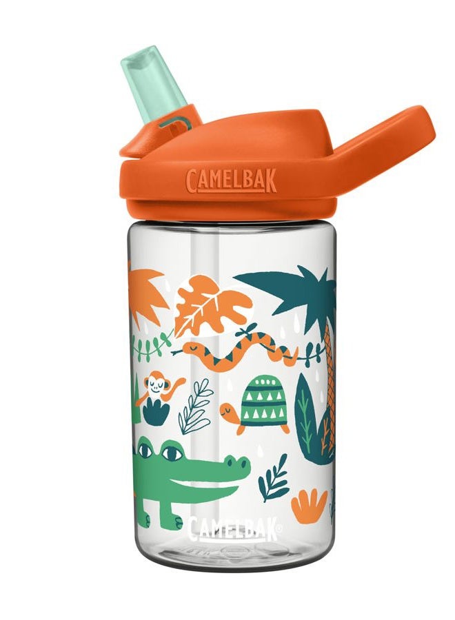 VTYEUTP eddy+ 14oz Kids Water Bottle with Tritan Renew – Straw Top, Leak-Proof When Closed, Jungle Animals - Image 1