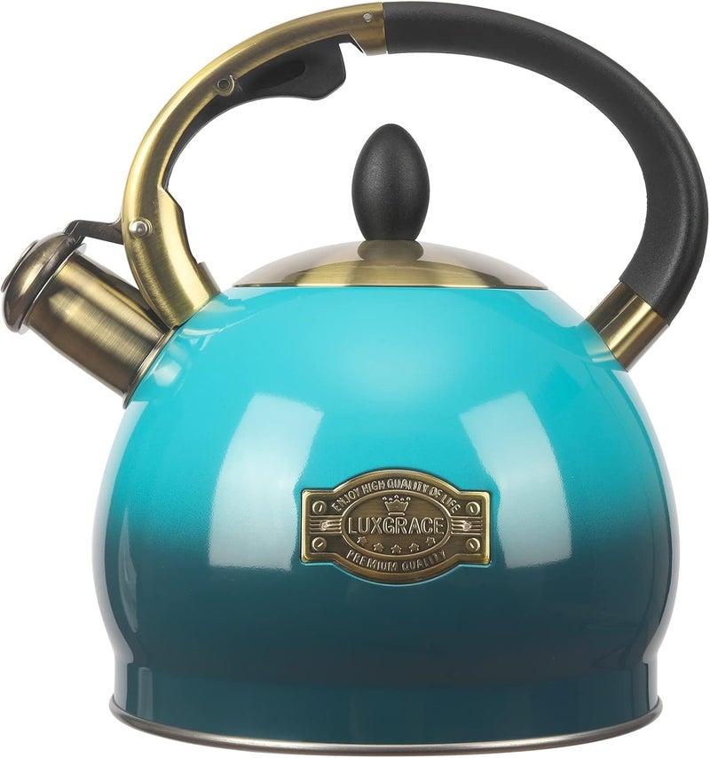 LUXGRACE 3Quart Whistling Tea Kettle Classic Teapot Stainless Steel Teakettle with Cool Grip for Stovetop - Image 1