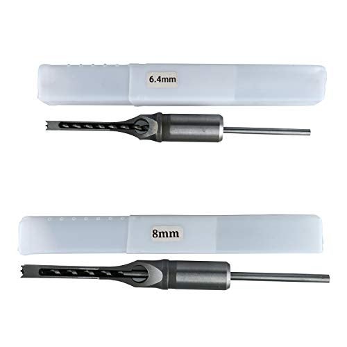 YaeKoo 6pcs Square Hole Mortise Chisel Drill Bit Tools, 5/8" 9/16" 1/2" 3/8" 5/16" 1/4" HSS Woodworking Hole Saw Mortising Chisel Drill Bit Set, Different Sizes - Image 2