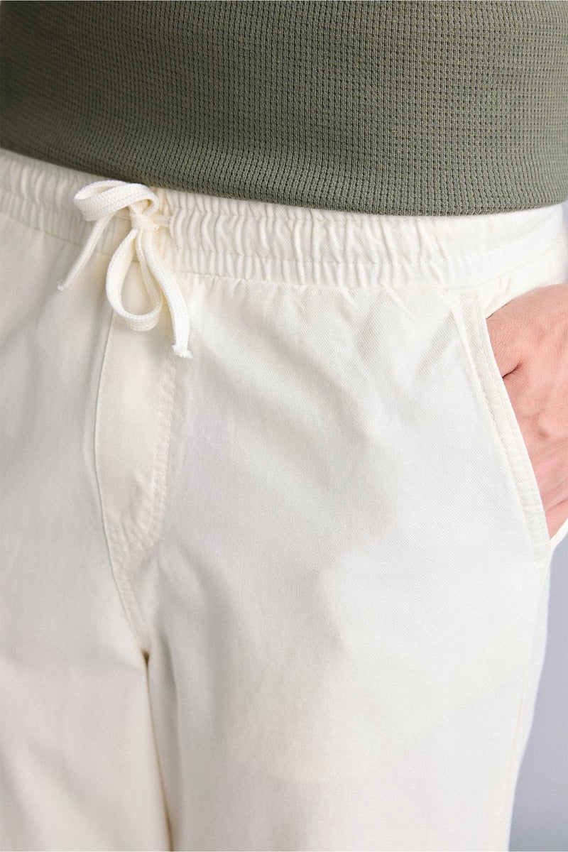 DeFacto Beige Man Baggy Fit Tie Waist Trousers Casual - Image 4