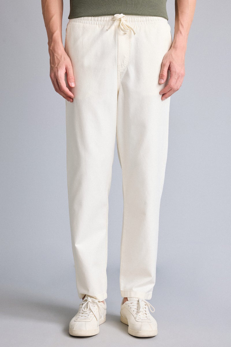 DeFacto Beige Man Baggy Fit Tie Waist Trousers Casual - Image 3