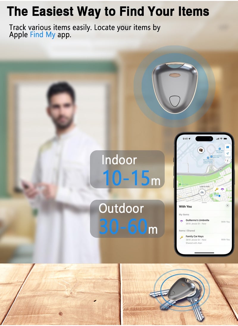 XQOOPS - Item Locator, Security SmartTag Works with Apple Find My (iOS only), Phone Finder, Key Finder Compatible with iPhone iPad iWatch Mac, Bluetooth Tracker for Keys Wallets Belongings(Gray-2pcs) - Image 1