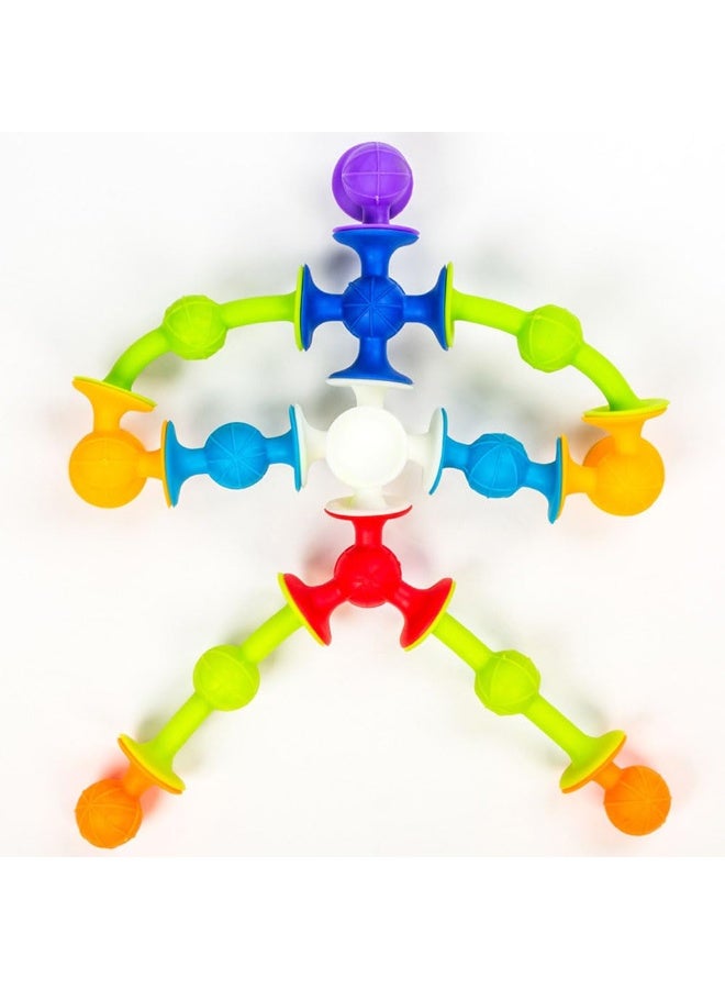 JZS Suction Cup Toys,9Pcs Silicone Building Blocks,Stress Release Sensory Sucker Toys,Shower Bath Game Window Toys,Kid Tub Toys Gift for Child - Image 2