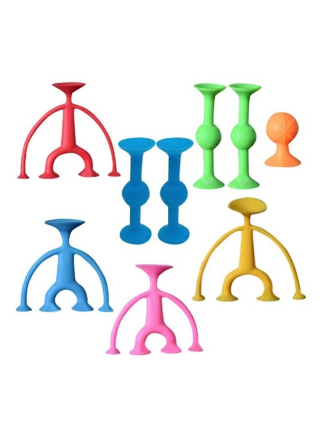 JZS Suction Cup Toys,9Pcs Silicone Building Blocks,Stress Release Sensory Sucker Toys,Shower Bath Game Window Toys,Kid Tub Toys Gift for Child - Image 1