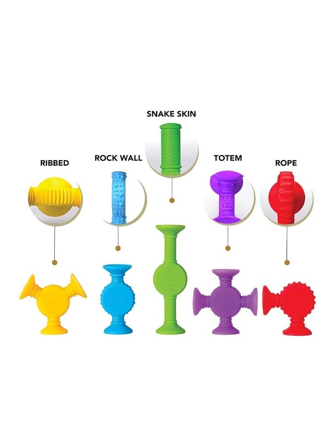 JZS Suction Cup Toys,9Pcs Silicone Building Blocks,Stress Release Sensory Sucker Toys,Shower Bath Game Window Toys,Kid Tub Toys Gift for Child - Image 3