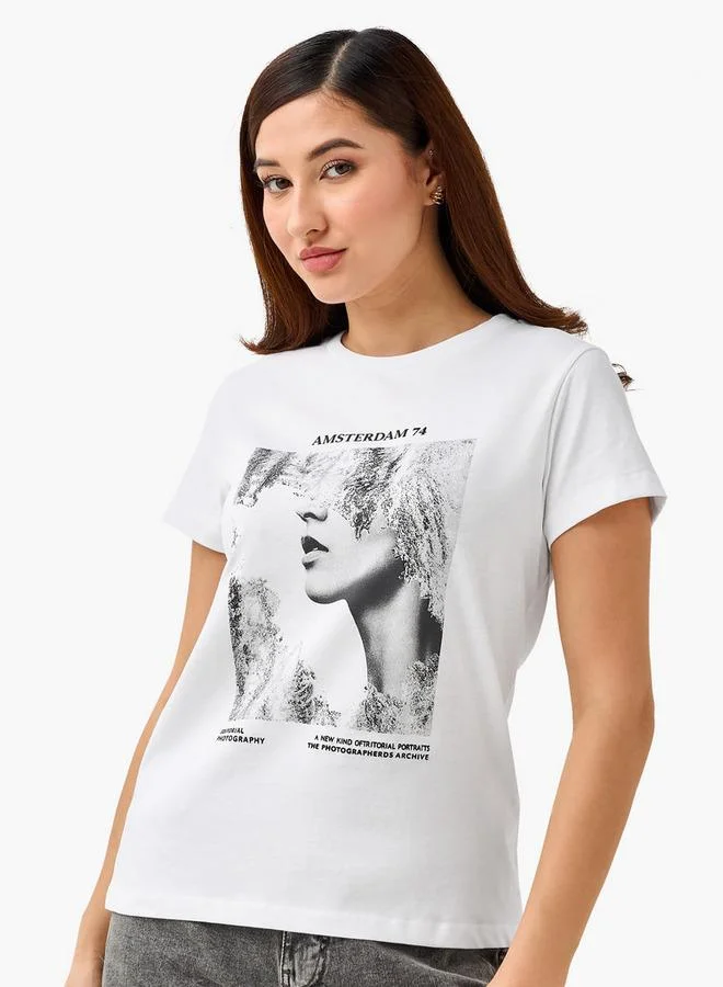 Splash FAV Regular Fit Cotton T-shirt with Graphic Print