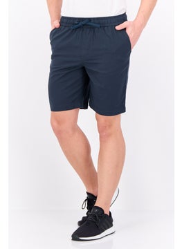 Algspar Men Plain Basic Shorts, Navy  - Image 1