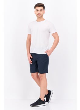 Algspar Men Plain Basic Shorts, Navy  - Image 4