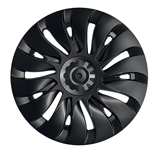 KAVANIC Fits Tesla Model Y Wheel Cover Hubcap 19 Inch Matte Black Support Logo Symmetry Design (1 PCS-Side 1) Uberturbine Style 2020-2024 Model Y Gemini Wheel Cover Replacement - Image 1