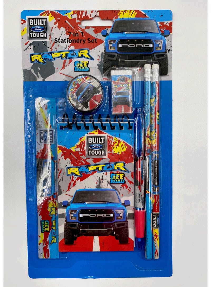 Blue 7-in-1 Multipurpose Stationery Set