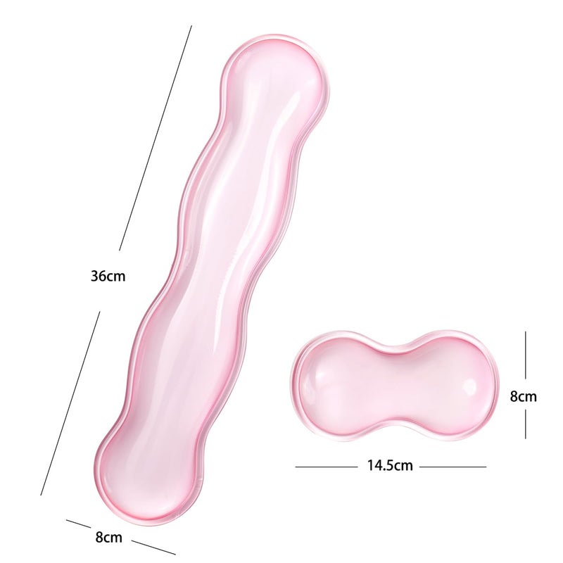 Sumgsn Ergonomic Silicone Gel Keyboard and Mouse Wrist Rest Set â€“ Clear Wrist Rest for Keyboard 60%/68%/75%, Comfort & Support for Typing and Gaming(Pink) - Image 5