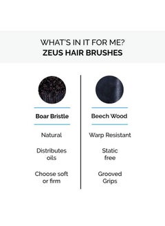 Zeus Palm Hair Brush Beech Wood Handle & Boar Bristles For Beard & Hair Bp92  - Image 4
