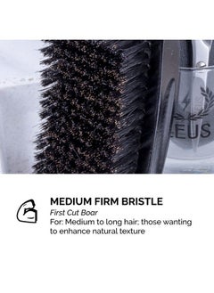 Zeus Palm Hair Brush Beech Wood Handle & Boar Bristles For Beard & Hair Bp92  - Image 5