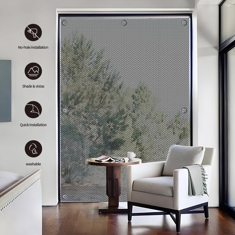 SCHRLING No Drill Cordless Light Filtering Window Shade, Transparent Temporary Shade for Filtering Glare, 39" W x 63" L with Suckers, for Living Room, Bedroom - Image 2