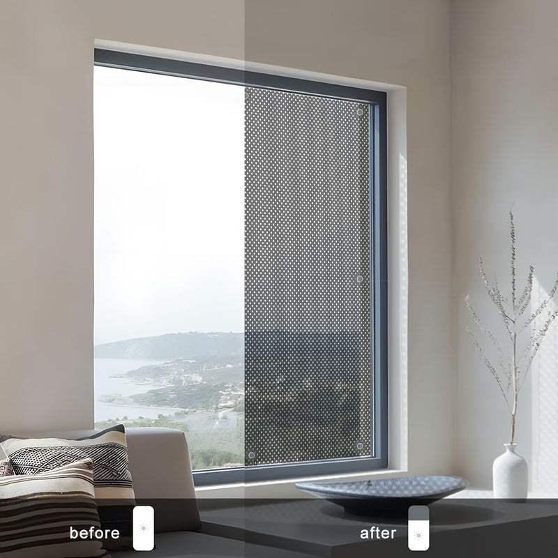 SCHRLING No Drill Cordless Light Filtering Window Shade, Transparent Temporary Shade for Filtering Glare, 39" W x 63" L with Suckers, for Living Room, Bedroom - Image 3
