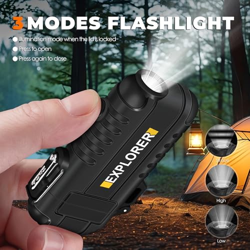 Lafagiet Electric Lighter USB C, Powerful Dual Arc Plasma Flame, with Flashlight, Wind & Waterproof Lighters for Candle, Camping, Grill, Emergency - Image 4