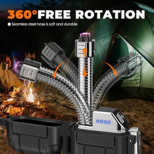 Lafagiet Electric Lighter USB C, Powerful Dual Arc Plasma Flame, with Flashlight, Wind & Waterproof Lighters for Candle, Camping, Grill, Emergency - Image 2