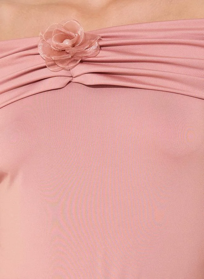 Take Two Off-Shoulder Gathered Dress