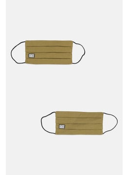 Reclaimed Vintage Men 2 Piece Brand Logo Face Mask, Olive  - Image 1