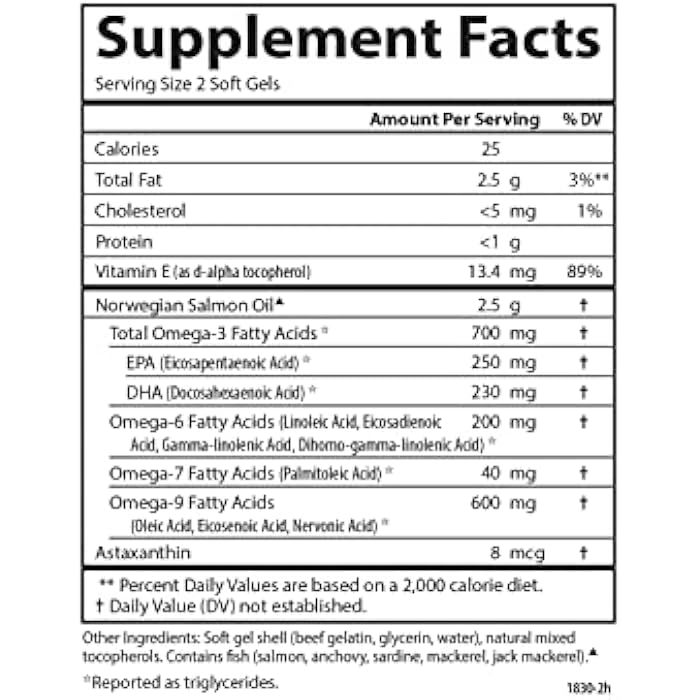 Carlson - Salmon Oil Complete, 700 mg Omega-3s + Astaxanthin, Cardiovascular Support, Brain Function & Joint Health, 60 Softgels - Image 4