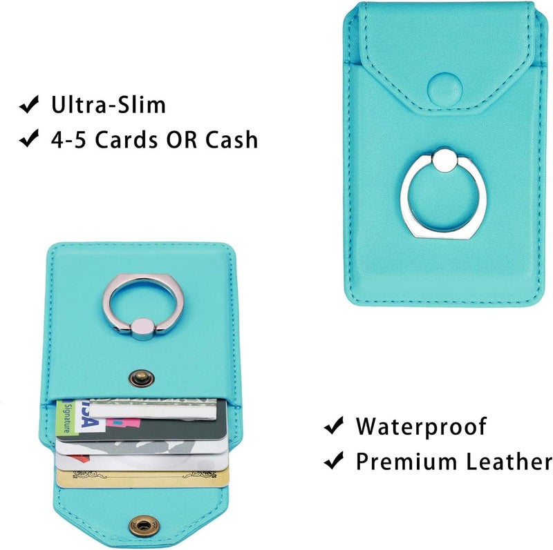 YUNCE حامل حلقة RFID للهاتف المحمول - حامل محفظة لـ iPhone و Android وجميع الهواتف الذكية - حامل بطاقة ائتمان لاصق - أخضر - Image 4