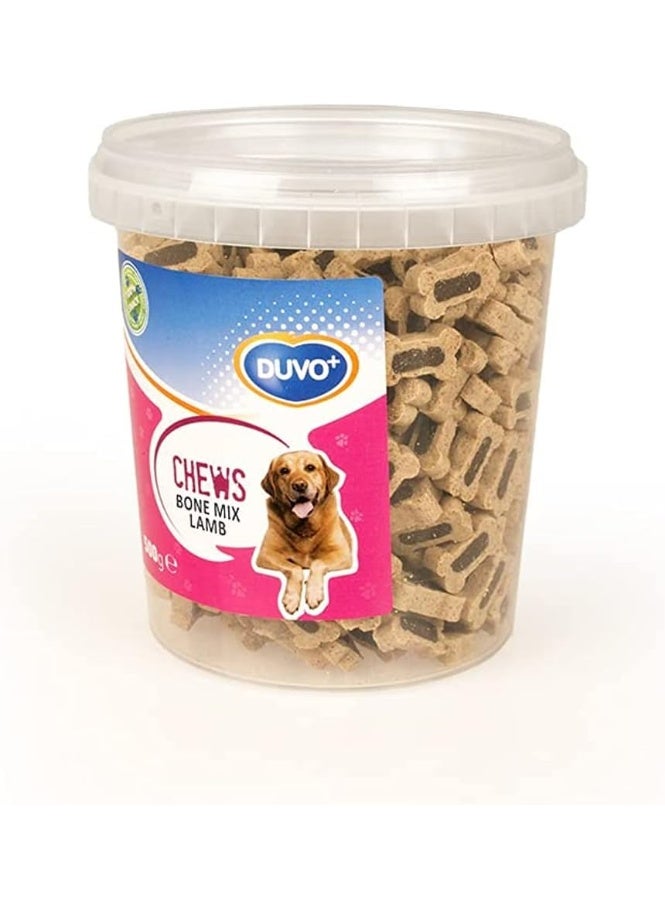 Duvo+ Chews! Lamb Bone Mix Dog Treats 500g – Chewy Snacks for Dogs - Image 1