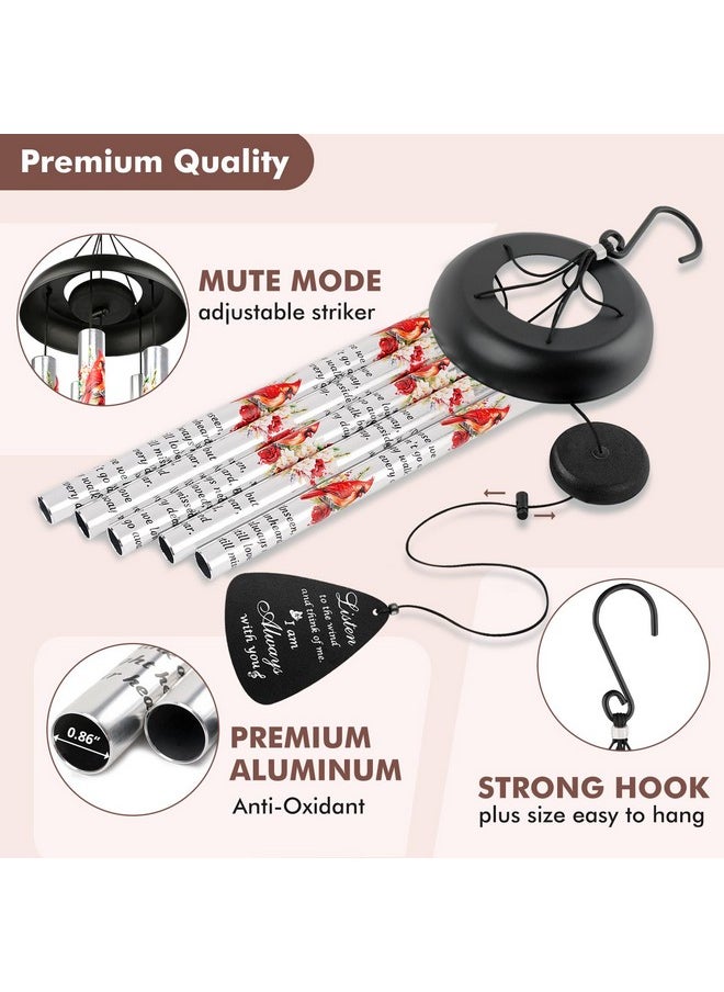 Fabuday - Memorial Wind Chimes Sympathy Gift - Cardinal Windchimes in Loving Memory of Loved One, Bereavement Gifts for Loss of Mom/Dad, Condolences Grief Remembrance Funeral Grieving - Image 1