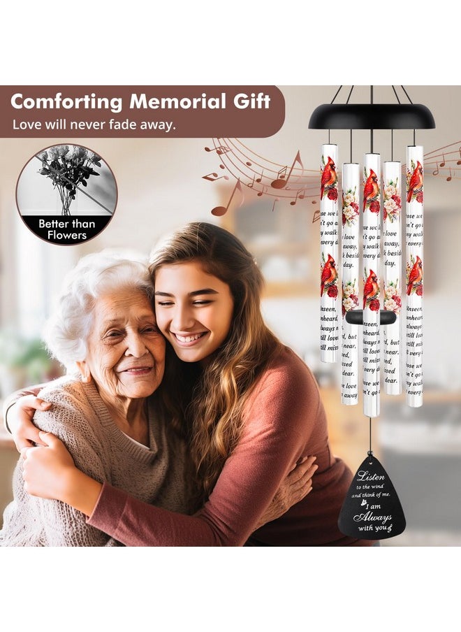 Fabuday - Memorial Wind Chimes Sympathy Gift - Cardinal Windchimes in Loving Memory of Loved One, Bereavement Gifts for Loss of Mom/Dad, Condolences Grief Remembrance Funeral Grieving - Image 1