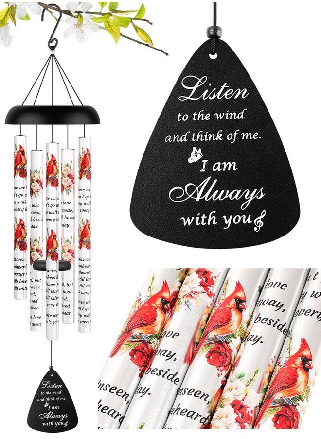 Fabuday - Memorial Wind Chimes Sympathy Gift - Cardinal Windchimes in Loving Memory of Loved One, Bereavement Gifts for Loss of Mom/Dad, Condolences Grief Remembrance Funeral Grieving - Image 1