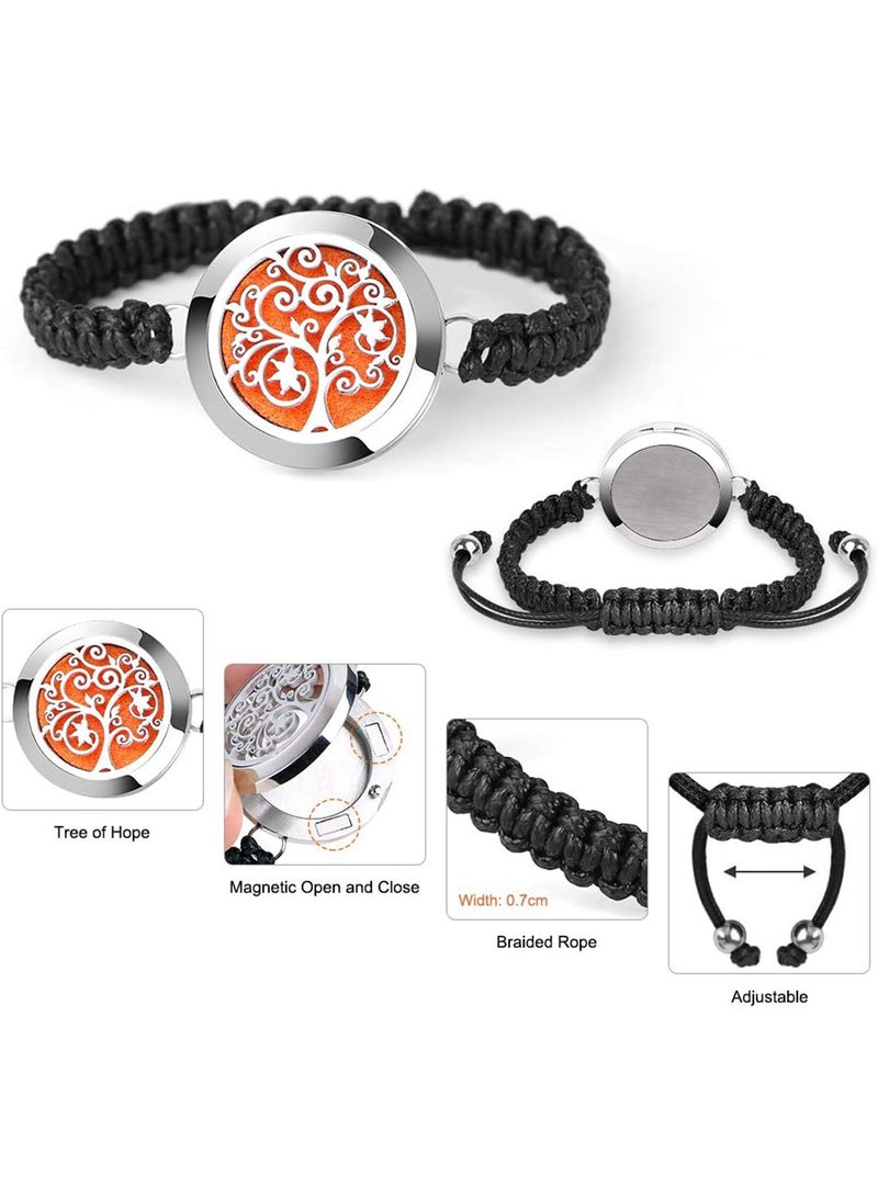 Excefore Essential Oil Diffuser Bracelet Set - Stainless Steel Aromatherapy Locket with Adjustable Band, Includes 12pcs Refill Pads Gift for Women and Girls - Image 5