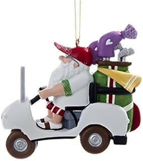 Kurt S. Adler Kurt S. Adler Kurt Adler 3.25" Resin Santa IN Golf Cart Ornament  - Image 1