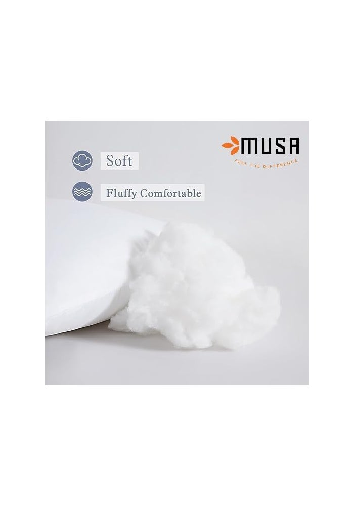 MUSA MUSA Cushion Inserts - Pack of 2 Soft Sofa Cushion Fillers, 20x20 Inch (50x50 cm, White) - Image 4