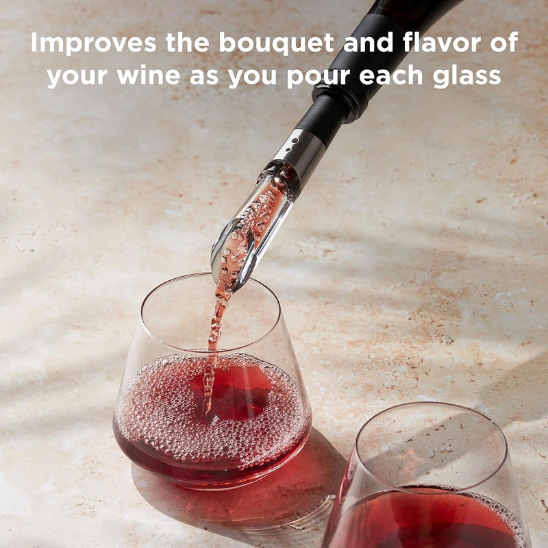 rabbit W6127 Wine Aerator and Pourer, Clear and Stainless Steel Design, Easy to Use for Enhancing Wine Flavor and Smooth Pouring - Image 2