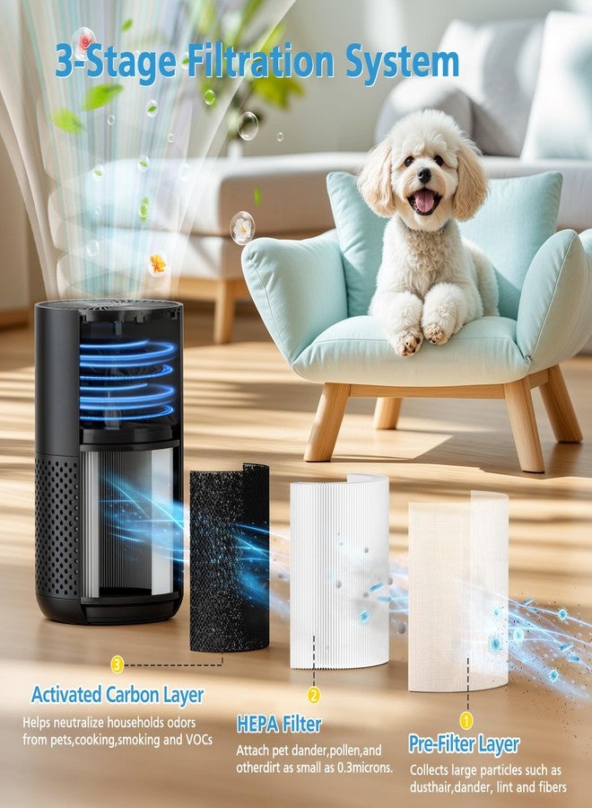 إيزينجو فلتر بديل HEPA KQ-31، متوافق مع أجهزة تنقية الهواء Aucleia KQ-31/KQ-31A، وAIRTOK KQ-31، وKQLKJ KQ-31، وiooo K31، ترشيح ثلاثي المراحل بزاوية 360 درجة للغبار، ووبر الحيوانات الأليفة، والشعر، ورائحة الدخان، عبوة من قطعتين - Image 3