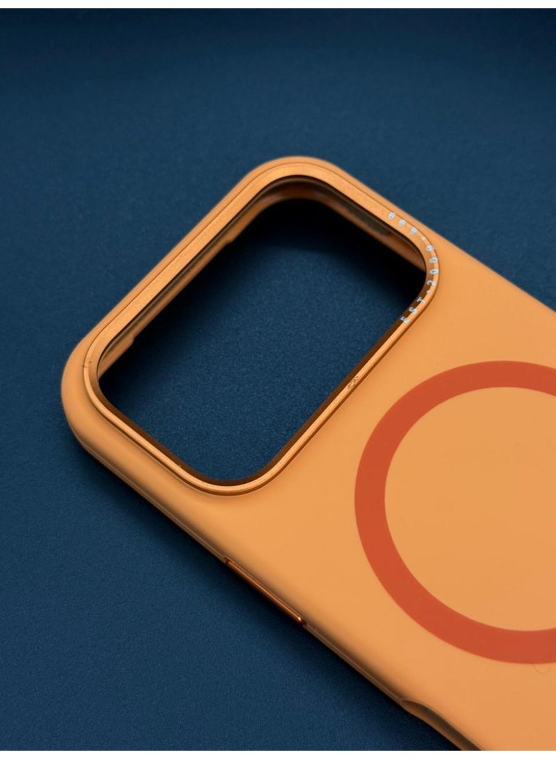 general Premium Silicone MagSafe Case for iPhone 17 Pro – Slim, Shockproof, Magnetic Wireless Charging Compatible Protective Cover (Orange) - Image 2