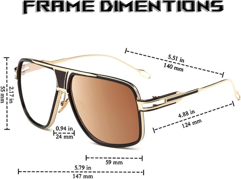 GOBIGER Aviator Sunglasses for Men 100% UV Protection Goggle Alloy Frame with Case - Image 4