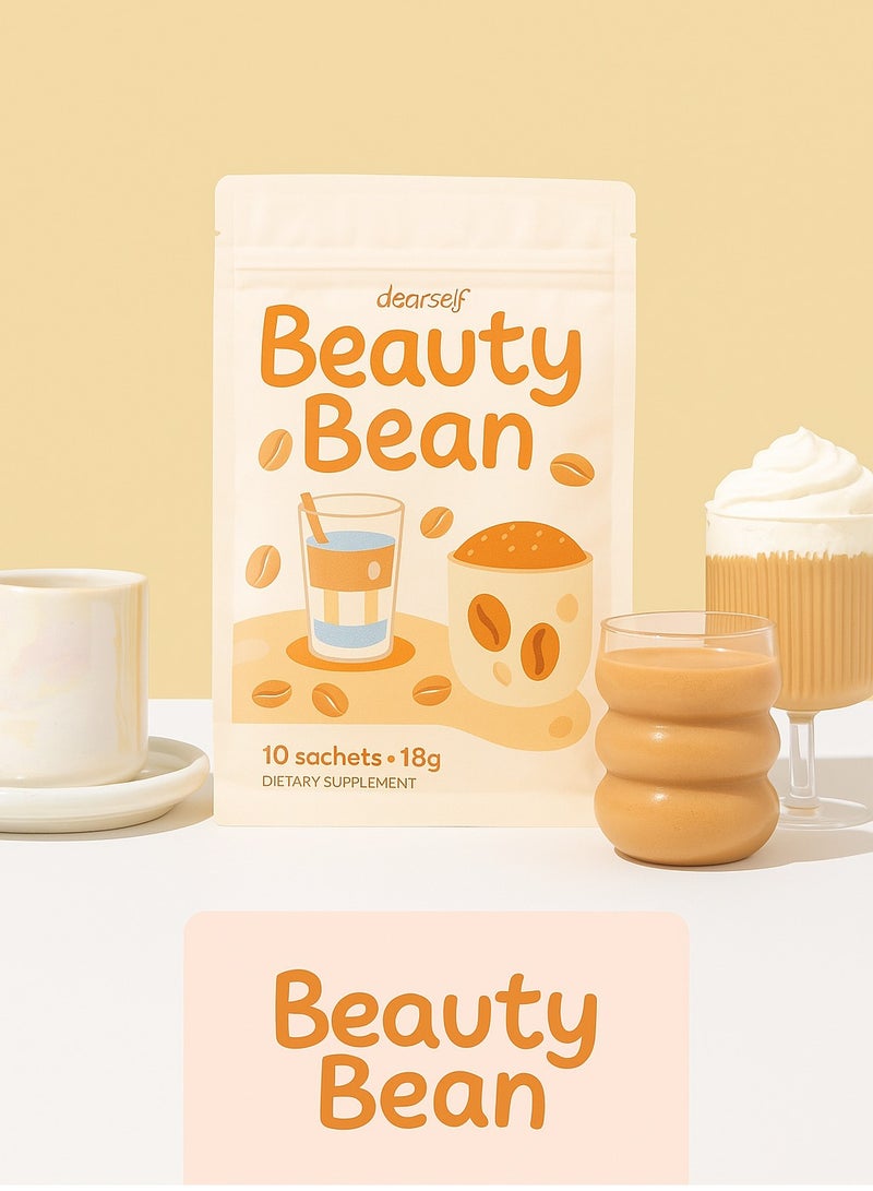 Dear Face Beauty Bean Mocha Coffee – 10 Sachets x 18g | Glutathione + Collagen for Skin Glow & Weight Support | Korean Beauty Coffee Drink - Image 2