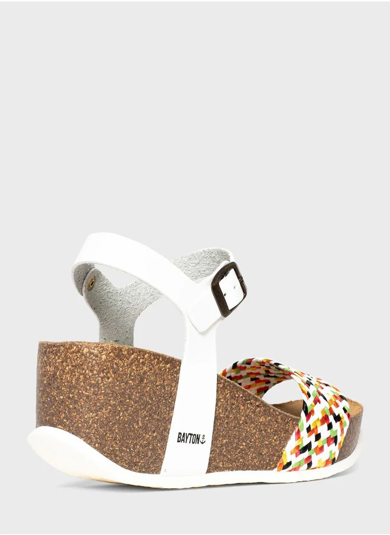 BAYTON Toledo Strappy Mid Heel Wedges