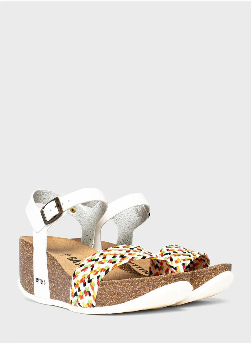 BAYTON Toledo Strappy Mid Heel Wedges