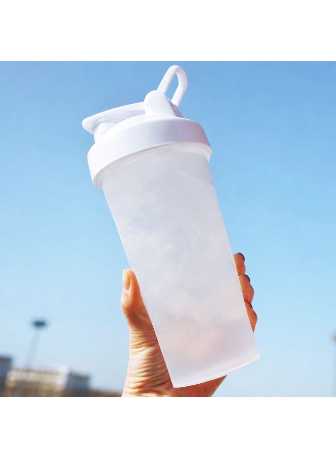 استريكو زجاجة بلاستيكية لخلط البروتين، تصميم أبيض مانع للتسرب مع خفاقة سلكية، مثالية للعصائر والمشروبات المخفوقة وعجينة الفطائر - Image 3