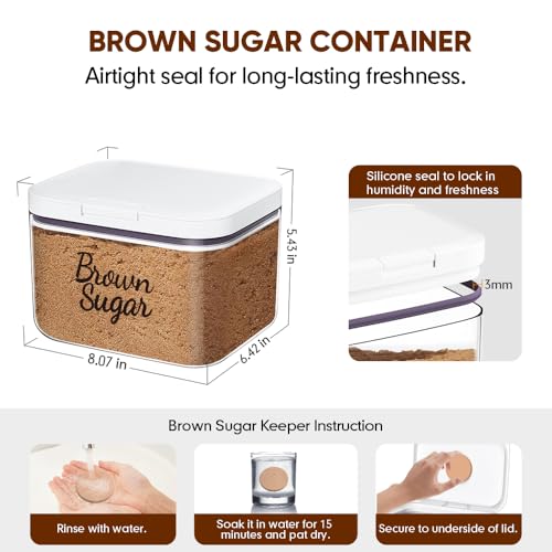 Moryimi Brown Sugar Container Airtight, 3 Quart Brown Sugar Keeper Storage Container with Spoon - Image 3