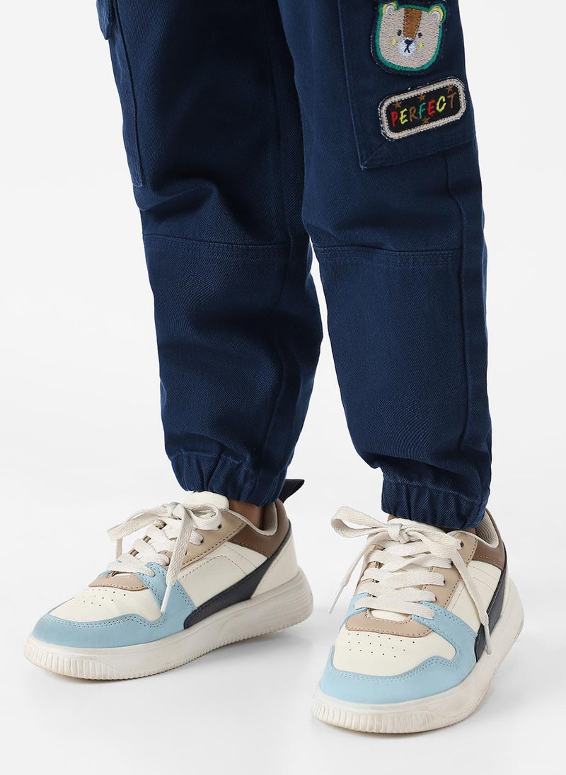 Nautinati Boys Bear Patch Denim Cargo Style Joggers